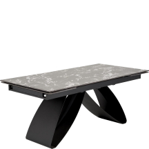 Stół rozkładany 180-260x90x75 HILARIO Czarny Marmur / Czarny Podstawowe