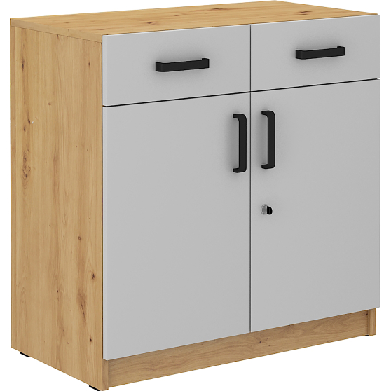 Komoda 105 Jasny Szary/Dąb Artisan MALTA JASNY SZARY / DĄB ARTISAN Podstawowe