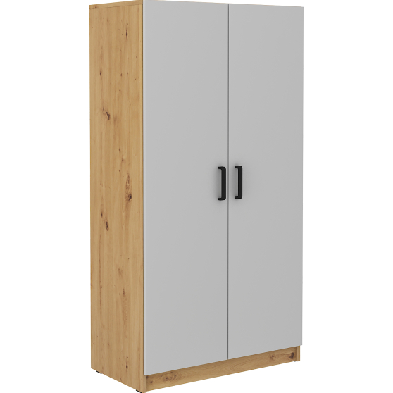 Szafa 2D 108 Jasny Szary/Dąb Artisan MALTA JASNY SZARY / DĄB ARTISAN Podstawowe