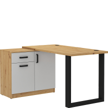 Biurko z komodą 130 Jasny Szary/Dąb Artisan MALTA JASNY SZARY / DĄB ARTISAN Podstawowe