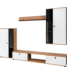 Zestaw mebli do salonu 01 Biały / Dąb Artisan SALSA MDF Podstawowe