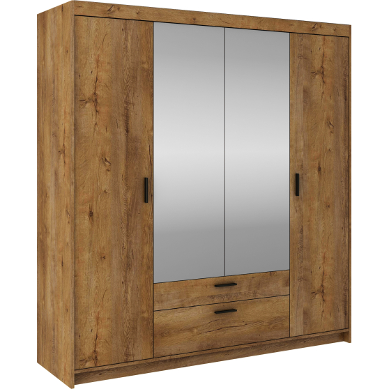 Szafa 4D z lustrem DL04 Dąb Lefkas ELENA Podstawowe