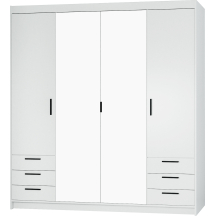 Szafa 4D WH04 6S Biały ELENA Podstawowe