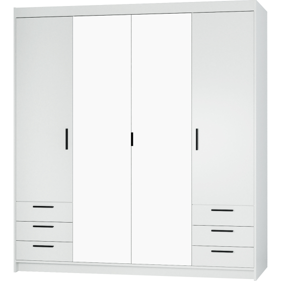 Szafa 4D WH04 6S Biały ELENA Podstawowe