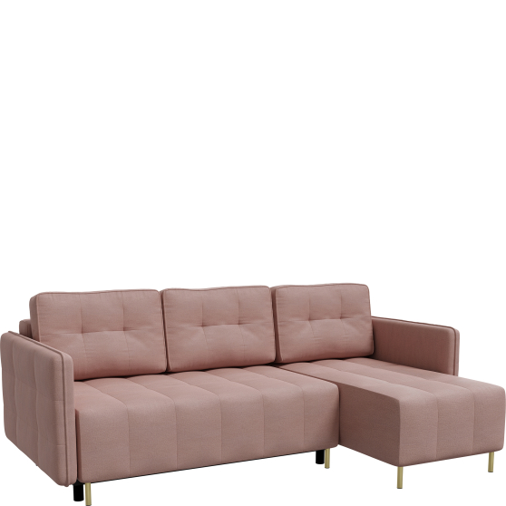 Narożnik z funkcją spania i pojemnikiem Prawy DELLO Podstawowe