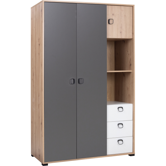 Szafa dwudrzwiowa z szufladą 120 cm KEVIN Podstawowe