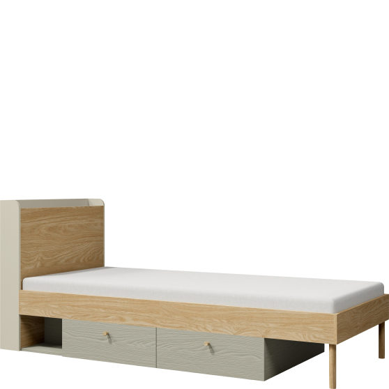 Łóżko 90 x 200 ze stelażem młodzieżowe YUKI Podstawowe (1)