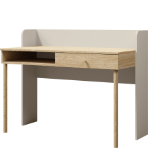 Biurko młodzieżowe z szufladą Szary Beż YUKI Podstawowe