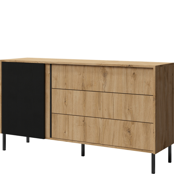 Komoda z szufladami z frezowanym frontem MIA Podstawowe