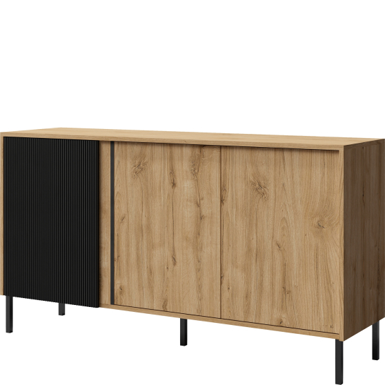 Komoda trzydrzwiowa z frezowanym frontem MIA Podstawowe