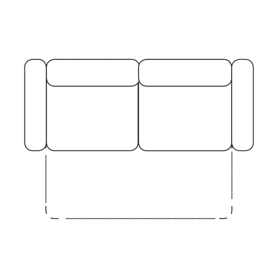 Sofa z funkcją spania 2,5 F BASIC Szkic