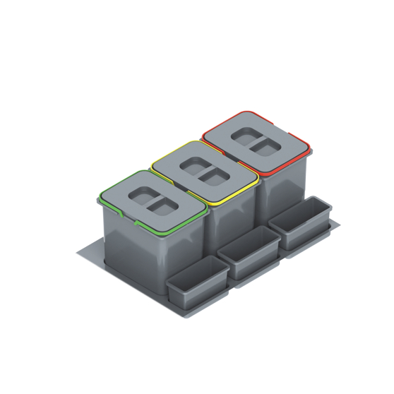 Kosz do segregacji odpadów PRAKTIKO 80 3x15L do szafki zlewowej Podstawowe