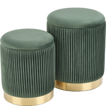 Zestaw dwóch puf MONTY ciemny zielony Podstawowe