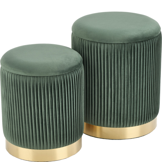 Zestaw dwóch puf MONTY ciemny zielony Podstawowe