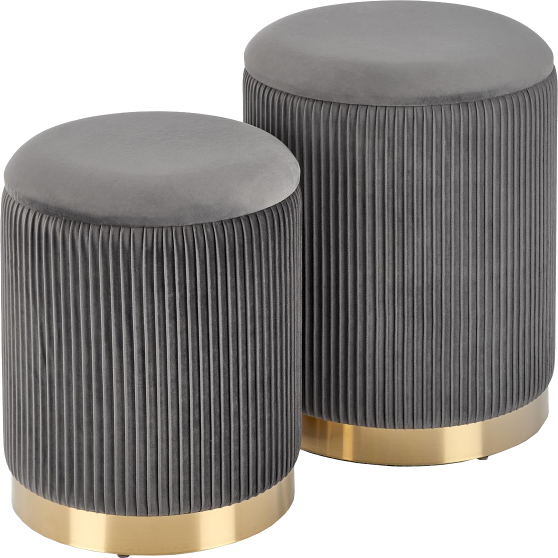 Zestaw dwóch puf MONTY popielaty Podstawowe