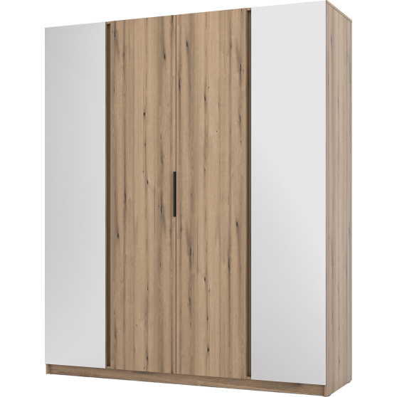 Szafa czterodrzwiowa 2 lustra 2F Dąb Evoke KAJA Podstawowe