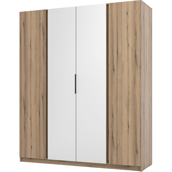 Szafa czterodrzwiowa 2F 2 lustra Dąb Evoke KAJA Podstawowe