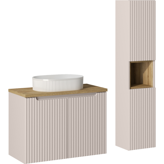 Zestaw mebli do łazienki 80 cm SET-NOC B OAK NOVA CASHMERE Podstawowe