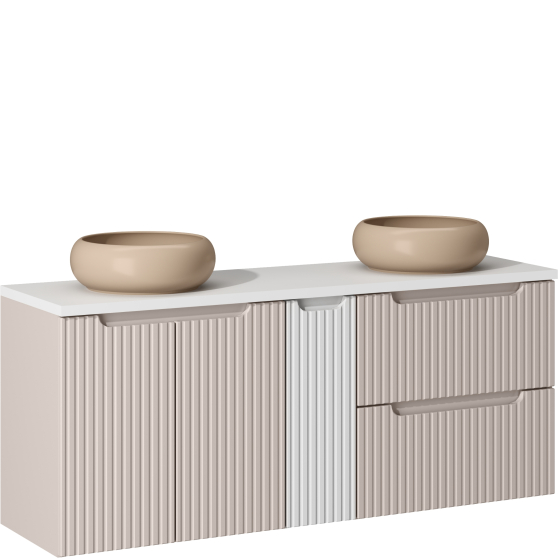 Szafka łazienkowa wisząca z umywalką 140 cm NOVA CASHMERE Podstawowe