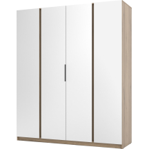 Szafa czterodrzwiowa z lustrem Dąb Evoke KAJA Podstawowe