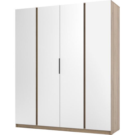 Szafa czterodrzwiowa z lustrem Dąb Evoke KAJA Podstawowe