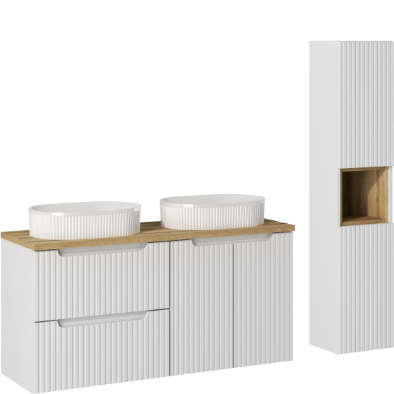 Zestaw mebli do łazienki 120 cm SET-NOW B WHITE Podstawowe