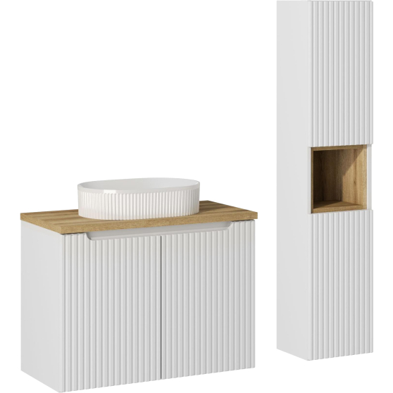 Zestaw mebli do łazienki 80 cm SET-NOW B OAK NOVA WHITE Podstawowe