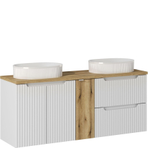 Szafka łazienkowa wisząca z umywalką 140 cm NOVA WHITE Podstawowe