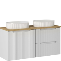 Szafka łazienkowa wisząca z umywalką 120 cm NOVA WHITE Podstawowe