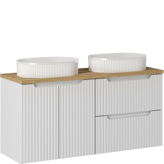 Szafka łazienkowa wisząca z umywalką 120 cm NOVA WHITE Podstawowe