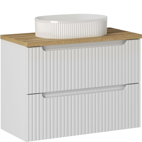 Szafka łazienkowa wisząca z umywalką 80 cm NOVA WHITE Podstawowe