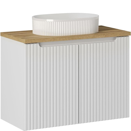 Szafka łazienkowa wisząca z umywalką 80 cm NOVA WHITE Podstawowe