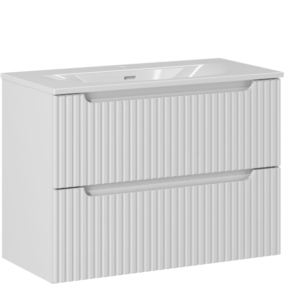 Szafka łazienkowa wisząca z umywalką 80 cm NOVA WHITE Podstawowe