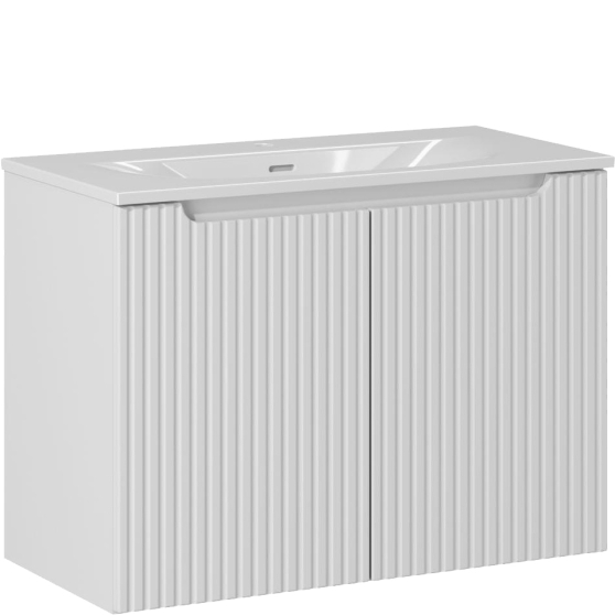 Szafka łazienkowa wisząca z umywalką 80 cm NOVA WHITE Podstawowe