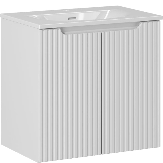 Szafka łazienkowa wisząca z umywalką 60 cm NOVA WHITE Podstawowe