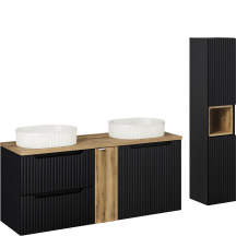 Zestaw mebli do łazienki 140 cm SET-NOB B OAK NOVA BLACK Podstawowe