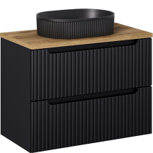 Szafka łazienkowa wisząca z umywalką 80 cm NOVA BLACK Podstawowe