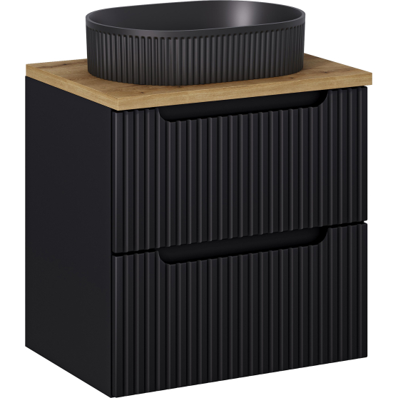 Szafka łazienkowa wisząca z umywalką 60 cm NOVA BLACK Podstawowe