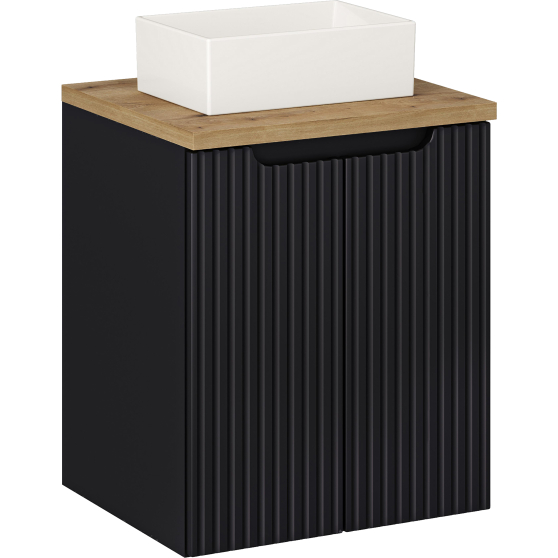 Szafka łazienkowa wisząca z umywalką 50 cm NOVA BLACK Podstawowe