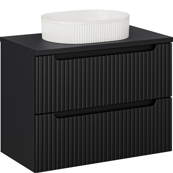 Szafka łazienkowa wisząca z umywalką 80 cm NOVA BLACK Podstawowe