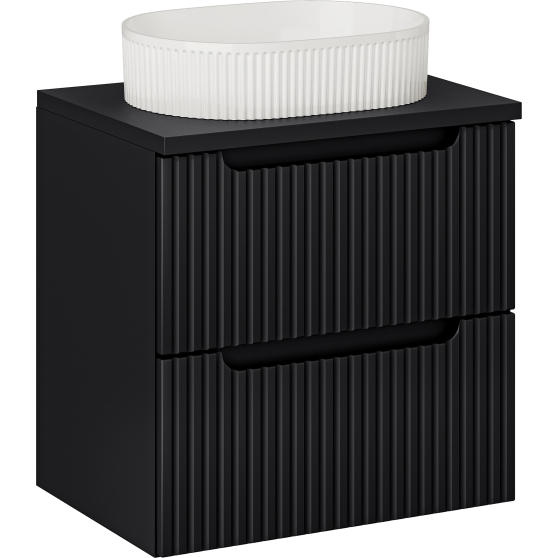 Szafka łazienkowa wisząca z umywalką 60 cm NOVA BLACK Podstawowe