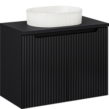 Szafka łazienkowa wisząca z umywalką 80 cm NOVA BLACK Podstawowe