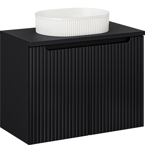 Szafka łazienkowa wisząca z umywalką 80 cm NOVA BLACK Podstawowe