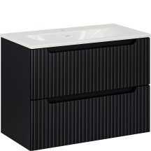 Szafka łazienkowa wisząca z umywalką 80 cm NOVA BLACK Podstawowe