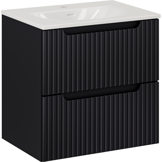 Szafka łazienkowa wisząca z umywalką 60 cm NOVA BLACK Podstawowe