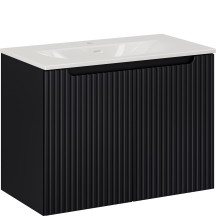 Szafka łazienkowa wisząca z umywalką 80 cm NOVA BLACK Podstawowe