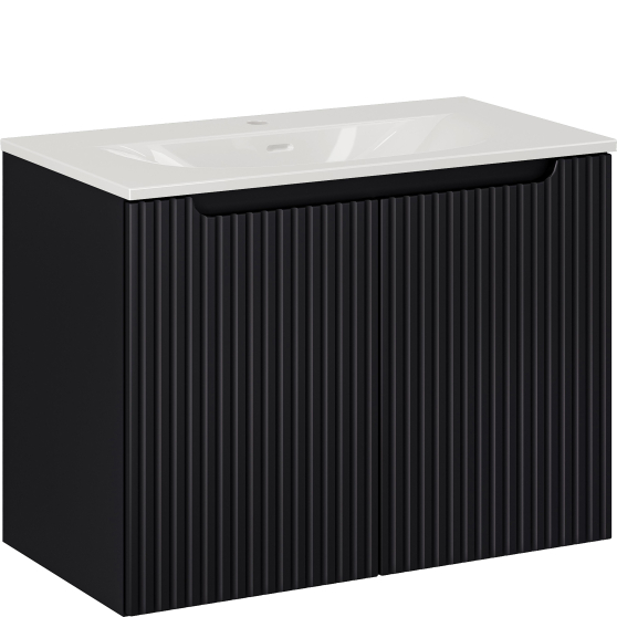 Szafka łazienkowa wisząca z umywalką 80 cm NOVA BLACK Podstawowe