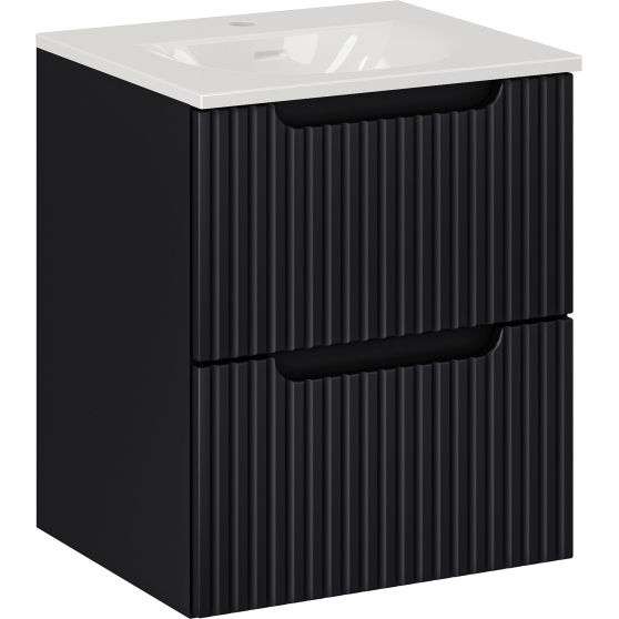 Szafka łazienkowa wisząca z umywalką 50 cm NOVA BLACK Podstawowe