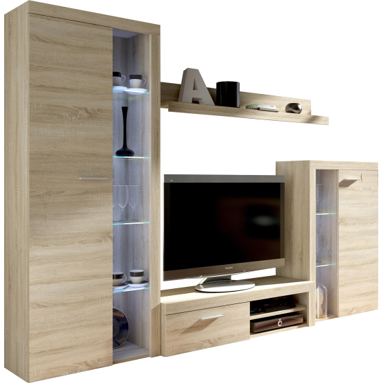 Zestaw mebli do salonu SO01 Dąb Sonoma RUMBA Podstawowe