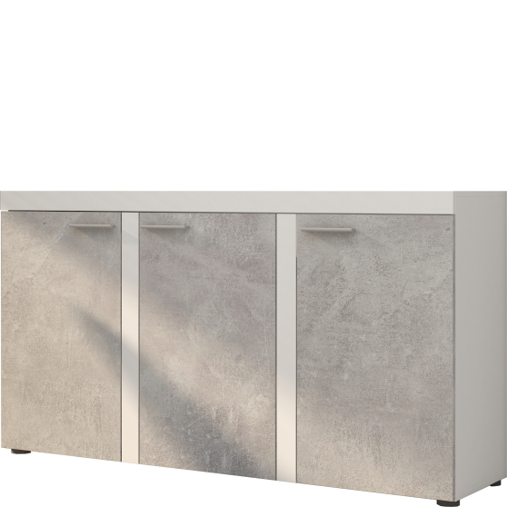 Komoda BJ22 3F Beton Jasny / Biały RUMBA Podstawowe